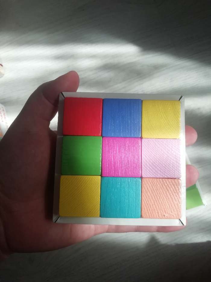 Фотография покупателя товара Деревянные кубики «Мини» 9 шт., 2.7 × 2.7 см, цвета МИКС, Томик - Фото 6