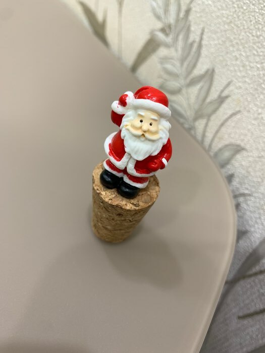 Фотография покупателя товара Пробка для вина «Дед Мороз», 7 х 2,3 см - Фото 1