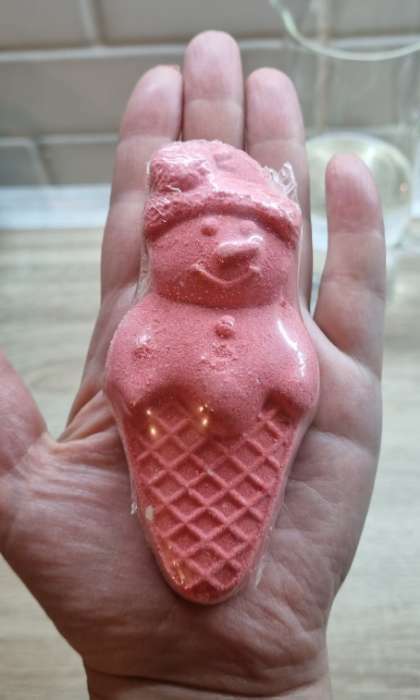 Фотография покупателя товара Бомбочка для ванн «Снеговик» с ароматом лаванды, 55 г - Фото 1