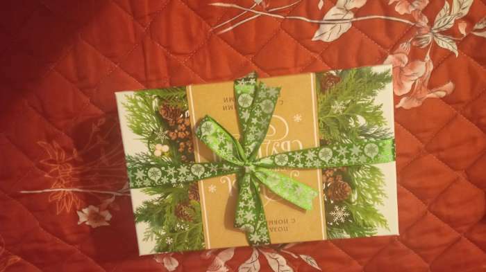 Фотография покупателя товара Лента декоративная атласная «С Новым годом и Рождеством!», 2 см × 5 м, красная - Фото 5