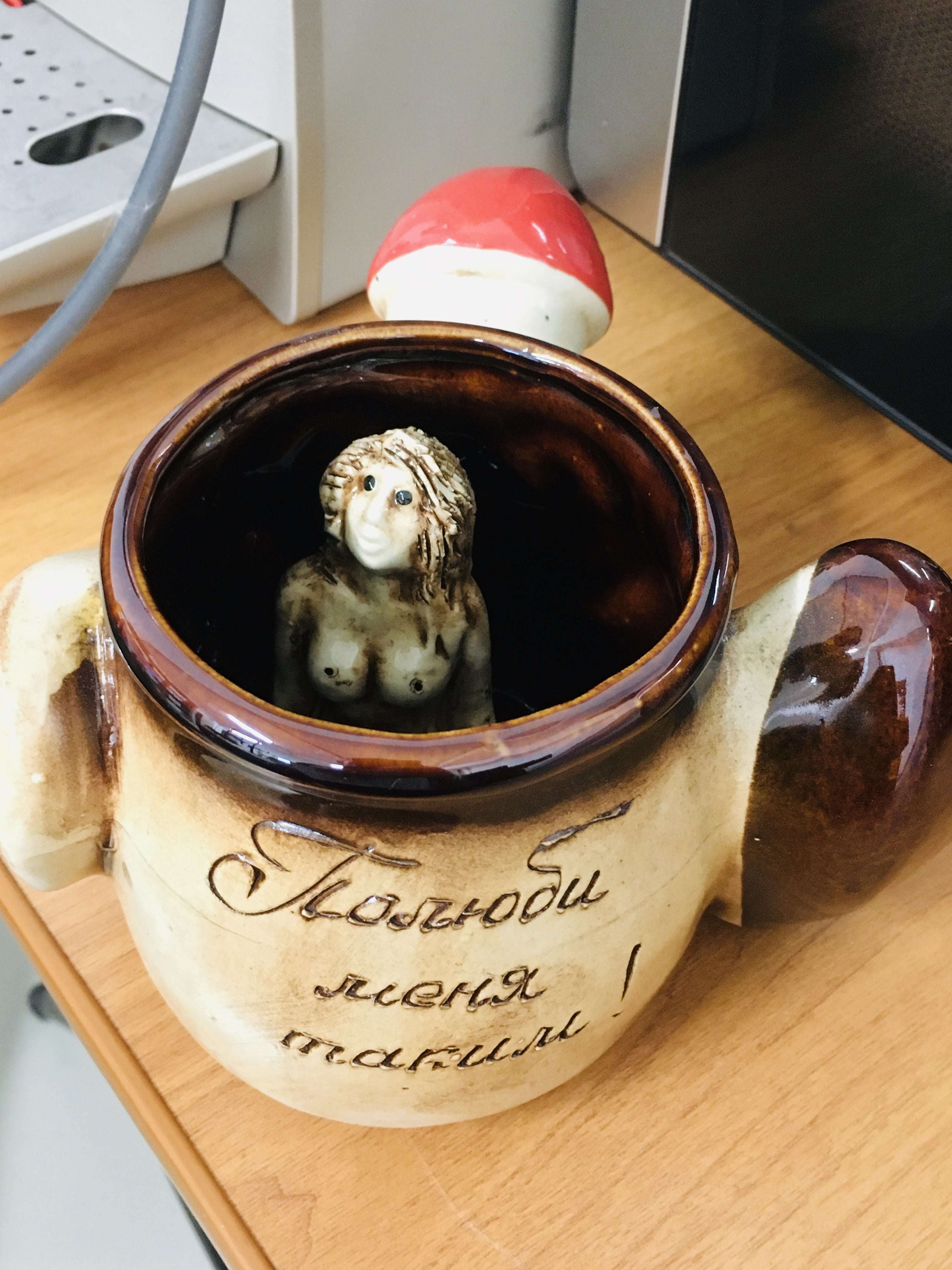Фотография покупателя товара Пивная кружка "Ухо с носом", бежевая, керамика, 0.4 л, микс