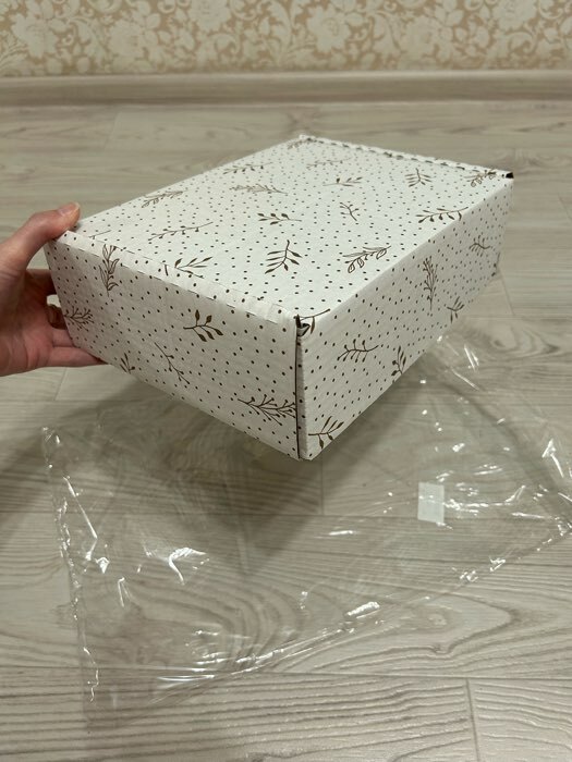 Фотография покупателя товара Коробка подарочная сборная, упаковка, «Веточки», бурый, 27 х 21 х 9 см - Фото 1