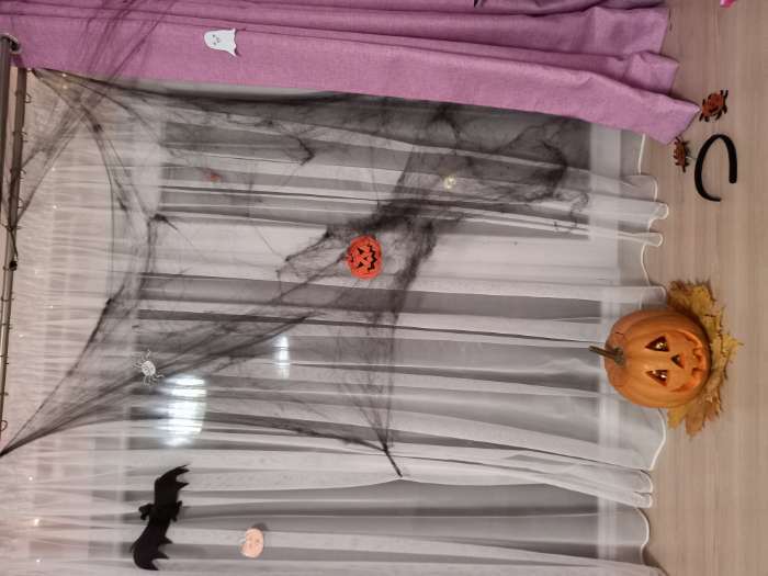 Фотография покупателя товара Карнавальный набор Halloween, паутина, фигурки тыквы, летучие мыши - Фото 2