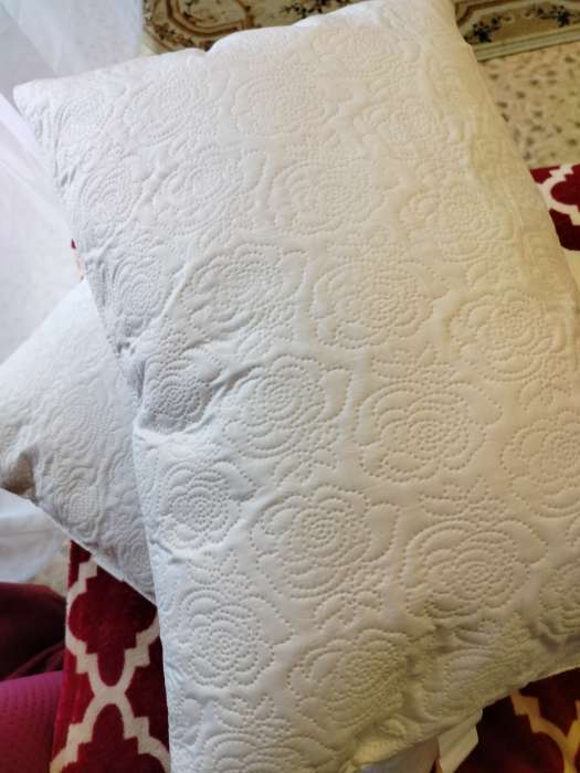 Фотография покупателя товара Подушка Роза 50х70 см, белый, полиэфирное волокно, пэ 100% - Фото 5