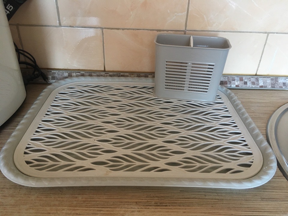 Фотография покупателя товара Поднос с вкладышем для сушки посуды «Колос», 45,5×36 см, цвет МИКС - Фото 10