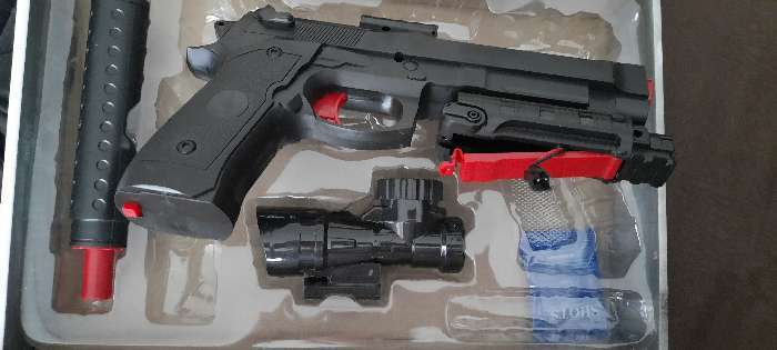 Фотография покупателя товара Скорострельный автоматический пистолет М92, стреляет гелевыми пулями, работает от аккумулятора - Фото 1
