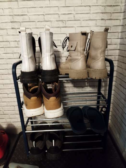 Фотография покупателя товара Обувница Доляна, 4 яруса, 50×19×59 см, цвет зелёный - Фото 1
