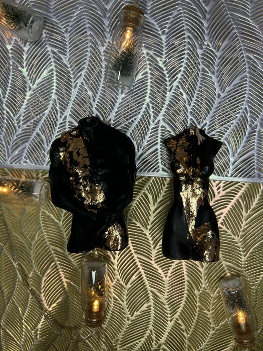 Фотография покупателя товара Фигурная свеча "Женское тело №1" молочная с поталью 9см - Фото 1