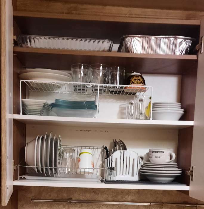 Фотография покупателя товара Сушилка для посуды с поддоном, 38×17,5×23,5 см, цвет хром - Фото 1