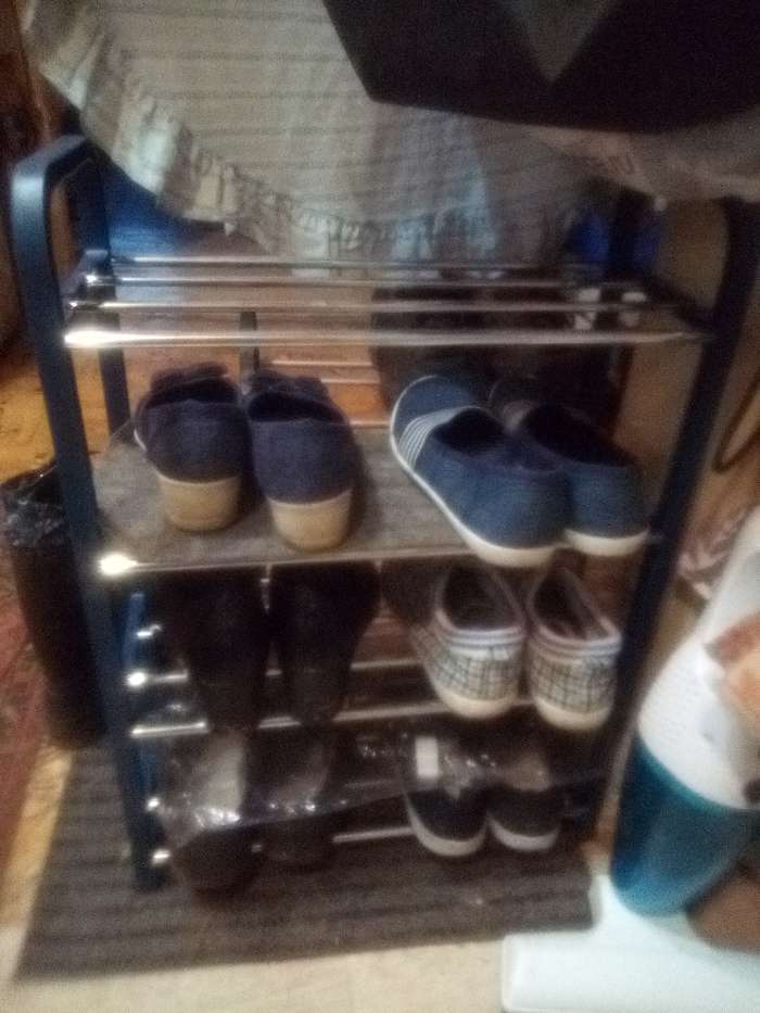 Фотография покупателя товара Обувница Доляна, 4 яруса, 42×19×60 см, цвет чёрный - Фото 19