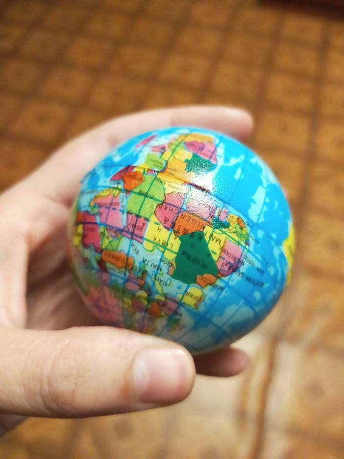 Фотография покупателя товара Мячик зефирный "Карта мира", 6,3 см, микс цветов - Фото 1