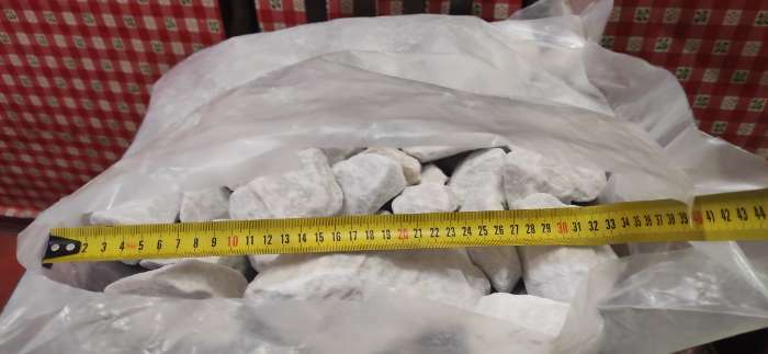 Фотография покупателя товара Мраморная крошка 40 - 70 мм, 10 кг, белая - Фото 1