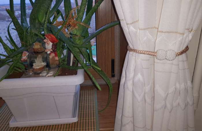 Фотография покупателя товара Подхват для штор «Шарики из бисера», d = 3 × 40 см, цвет белый/светло-нефритовый - Фото 2