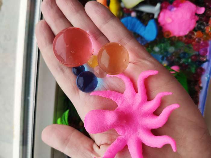 Фотография покупателя товара Тактильная коробочка «Создай свой океанариум», с растущими игрушками - Фото 2