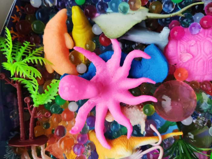 Фотография покупателя товара Тактильная коробочка «Создай свой океанариум», с растущими игрушками - Фото 4