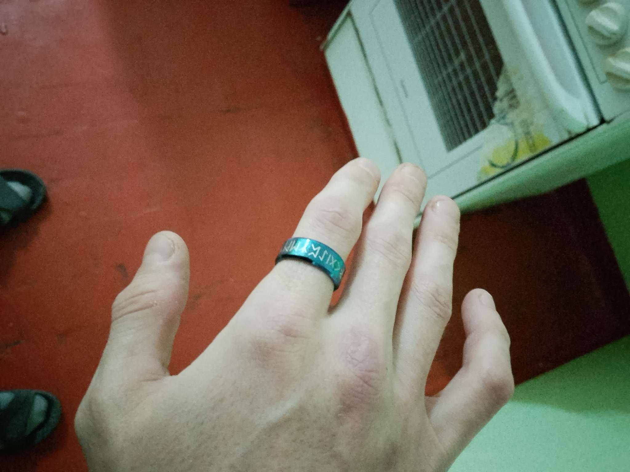 Фотография покупателя товара Кольцо с надписью «Вальхалла» с рунами, чёрно-белое, 17 размер - Фото 7