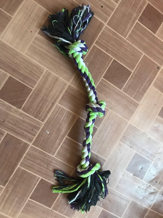 Фотография покупателя товара Игрушка тренировочная канатная "3 узла", до 45 см, до 115 г, микс цветов