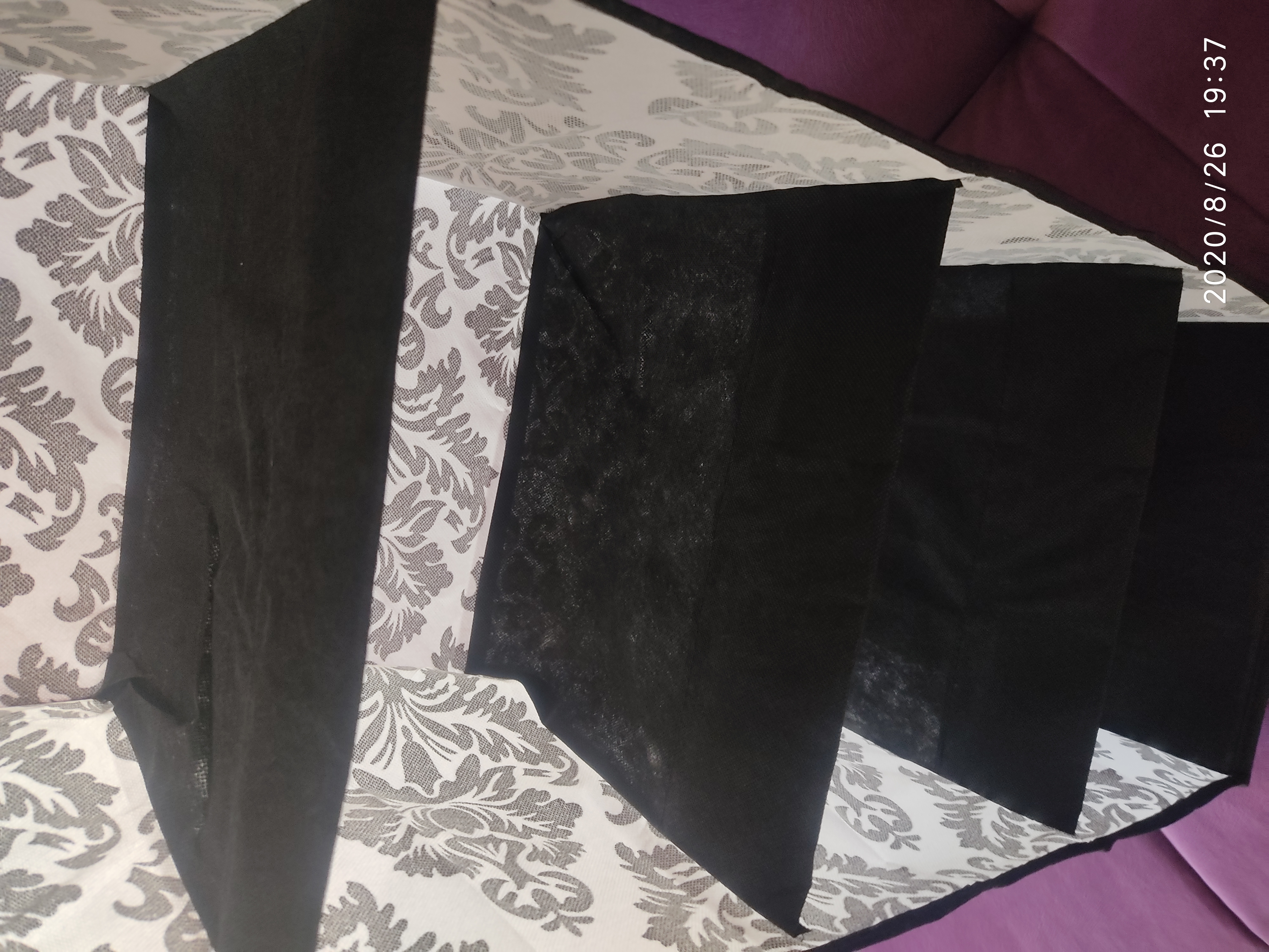 Фотография покупателя товара Кофр подвесной «Вензель», 5 отделений, 30×30×80 см, цвет чёрно-белый - Фото 3