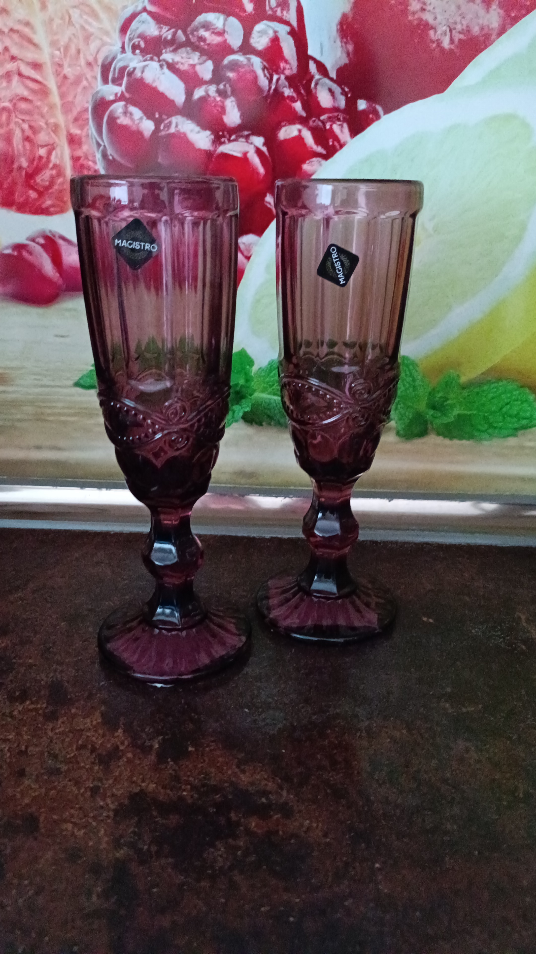 Фотография покупателя товара Бокал из стекла для шампанского Magistro «Ла-Манш», 160 мл, цвет розовый - Фото 1