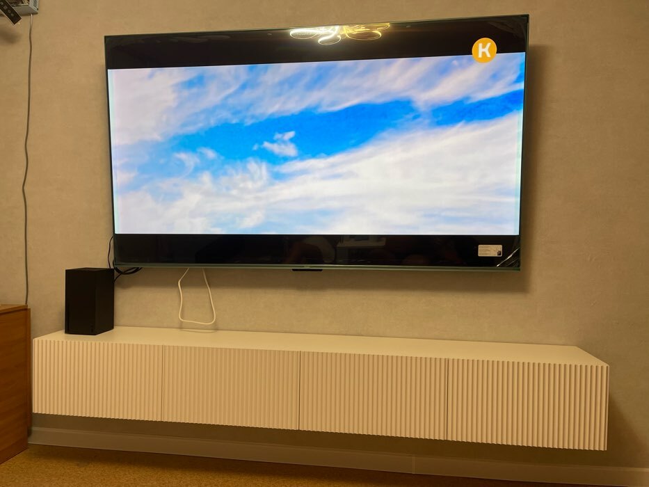 Фотография покупателя товара Тумба под ТВ подвесная Инфинити, 2400х330х330, цвет графит/ эйхория, МДФ - Фото 10