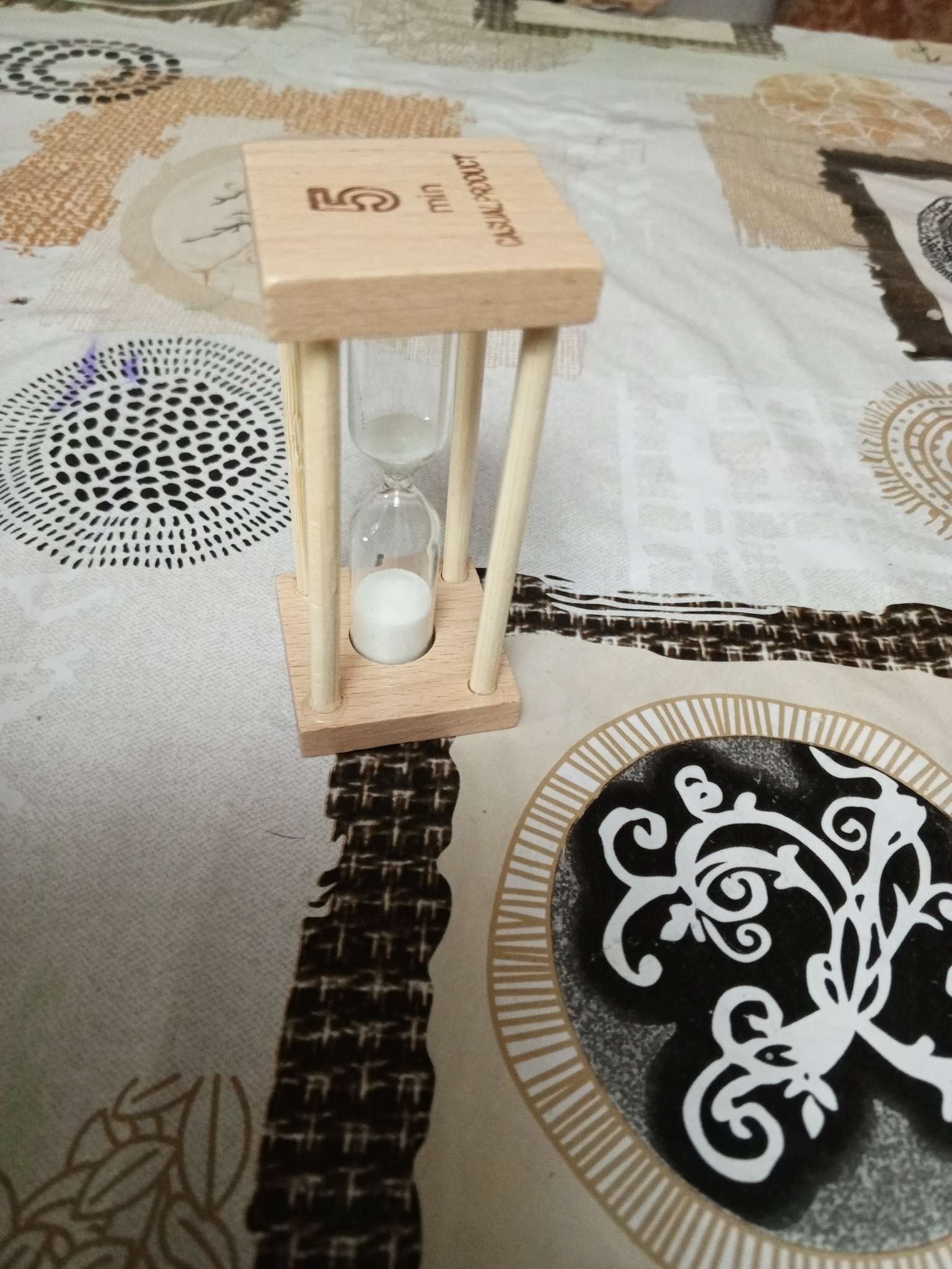 Фотография покупателя товара Часы песочные «Африн», на 5 минут, 8.5×4 см, белый песок - Фото 1