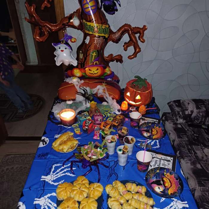 Фотография покупателя товара Воздушный шар фольгированный 50" «Дерево-хэллоуин», на подставке, под воздух - Фото 11