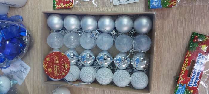 Фотография покупателя товара Ёлочные игрушки «Традиция», шары новогодние, d=3 см, набор 24 шт., треск, голубой - Фото 10
