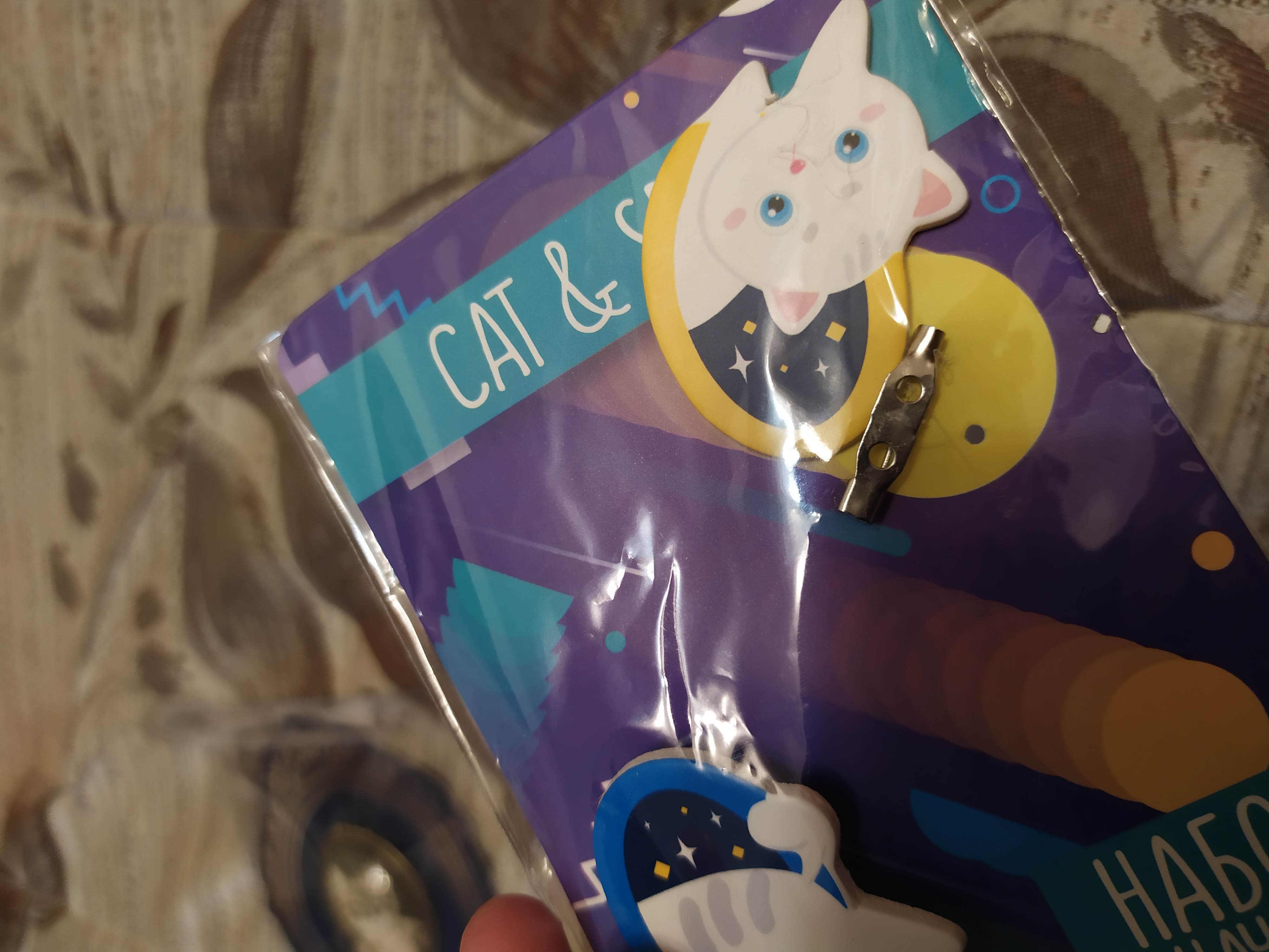 Фотография покупателя товара Значок на подложке «Cat&Space» 8 х 12 см - Фото 1