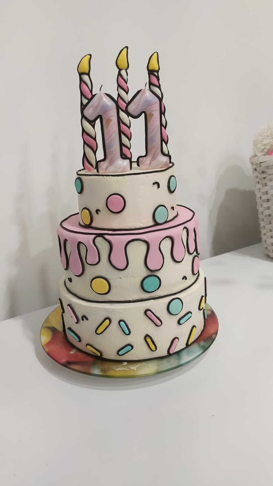 Фотография покупателя товара Свеча в торт на день рождения «Конфетти», цифра "7" , ГИГАНТ, 9 см - Фото 21