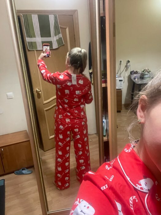 Фотография покупателя товара Пижама новогодняя женская (рубашка и брюки) KAFTAN Cats, размер 40-42 - Фото 2