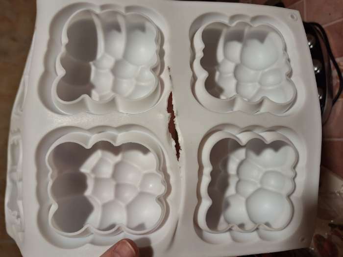 Фотография покупателя товара Форма для выпечки и муссовых десертов KONFINETTA «Облачко», силикон, 30×18,8×3,5 см, 6 ячеек (7,4×7,4 см), цвет белый