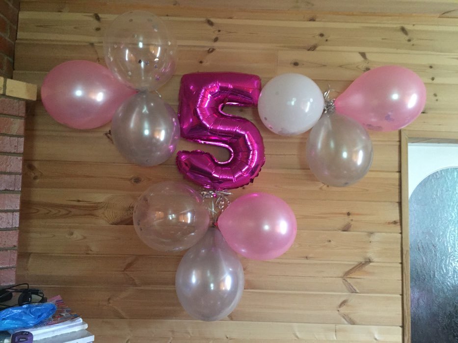 Фотография покупателя товара Фонтан из шаров "5 лет", для девочки, латекс, фольга, 10 шт. - Фото 2