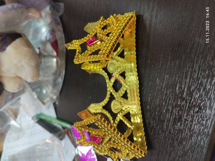 Фотография покупателя товара Корона «Принцессы», на веревочке, золото - Фото 9