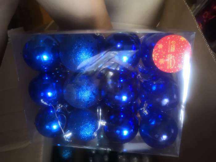 Фотография покупателя товара Набор шаров пластик d-6 см, 24 шт "Далия" синий - Фото 1
