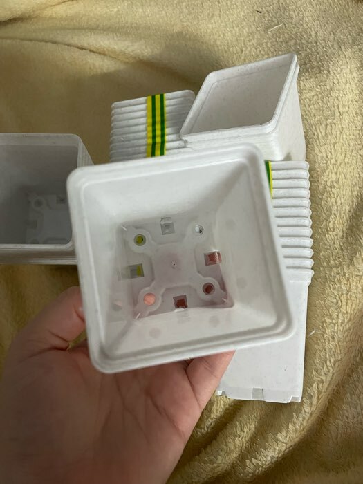 Фотография покупателя товара Горшок для рассады, 500 мл, 9×9×10 см, пластиковый, белый - Фото 11