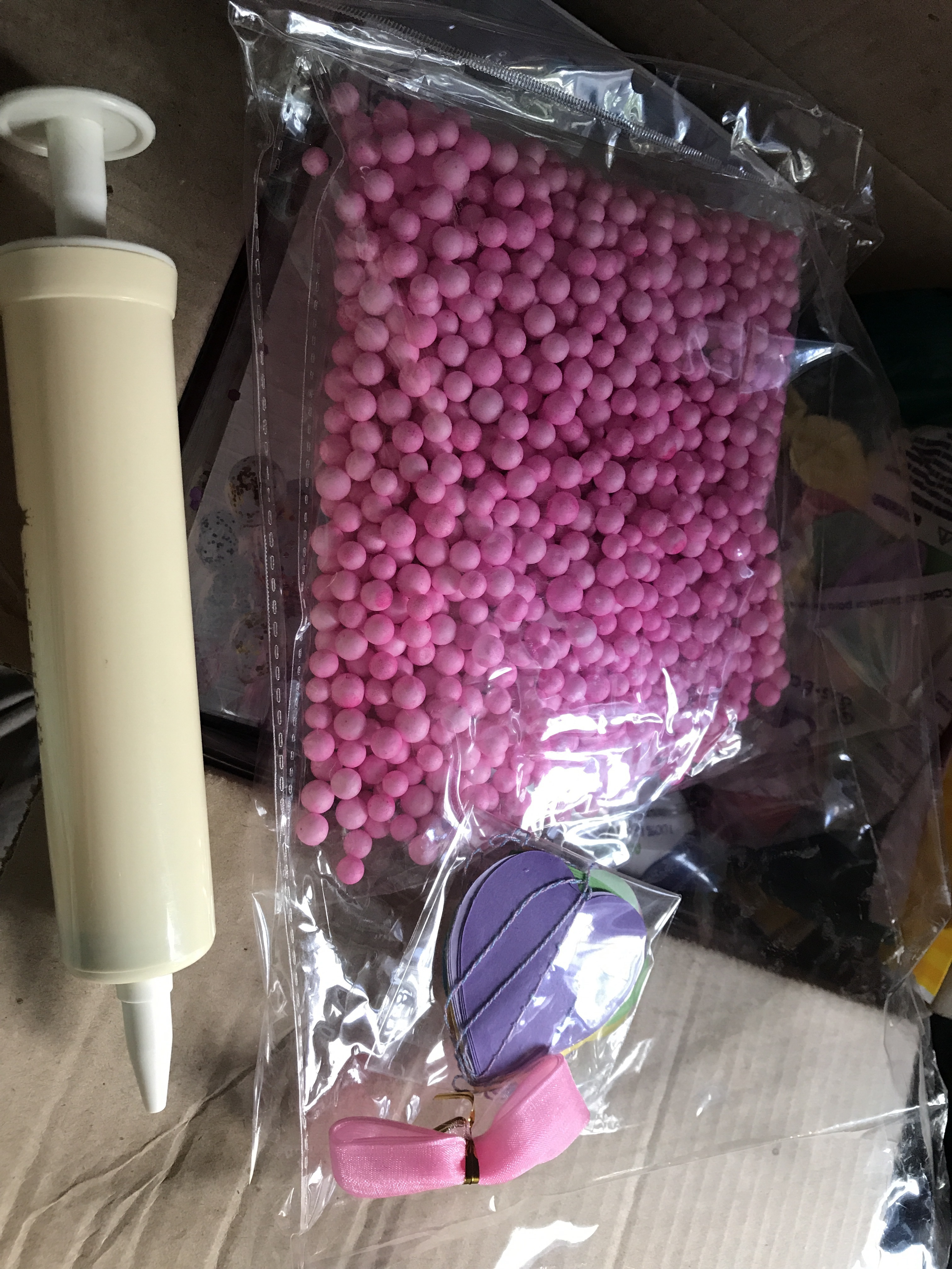 Фотография покупателя товара Шар воздушный 18" «Праздник», прозрачный, розовый пенопласт, лента, гирлянда, насос - Фото 4
