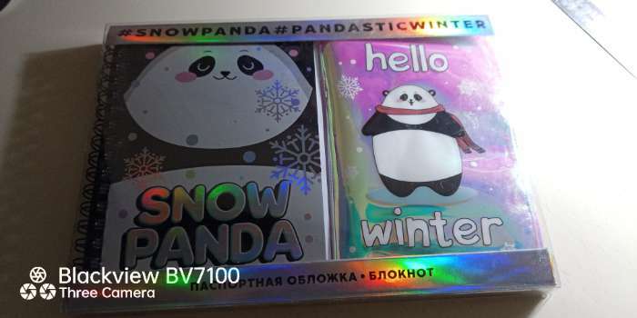 Фотография покупателя товара Подарочный набор: голографический блокнот и обложка Snow panda - Фото 5