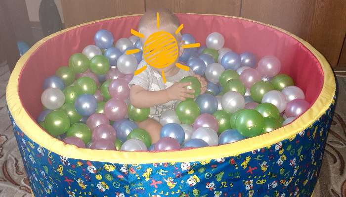 Фотография покупателя товара Шарики для сухого бассейна «Перламутровые», диаметр шара 7,5 см, набор 100 штук, цвет розовый, голубой, белый, зелёный - Фото 11