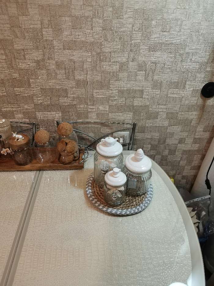 Фотография покупателя товара Банка стеклянная для сыпучих продуктов с керамической крышкой «Чайные беседы», 700 мл, 10,7×17 см, цвет белый - Фото 4