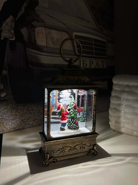 Фотография покупателя товара Светодиодная фигура «Ребёнок и ёлка» 7.6 × 13.5 × 3.2 см, пластик, батарейки AG13х3, свечение тёплое белое - Фото 3