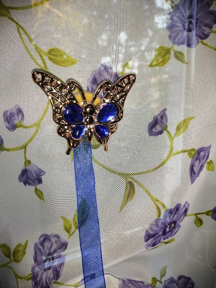 Фотография покупателя товара Подхват для штор «Бабочка яркая», 6 × 5 см, цвет синий