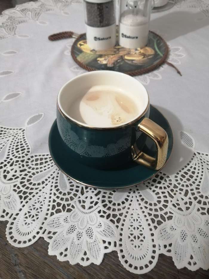 Фотография покупателя товара Чайная пара керамическая «Изумруд», 2 предмета: чашка 300 мл, блюдце d=13,5 см