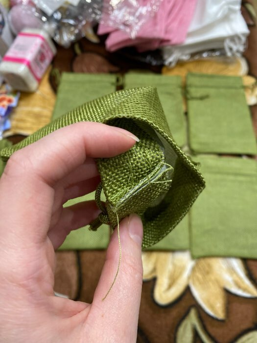 Фотография покупателя товара Холщовый мешочек для украшений, подарков и трав, текстиль «Эко», зелёный, 10×14 см - Фото 18