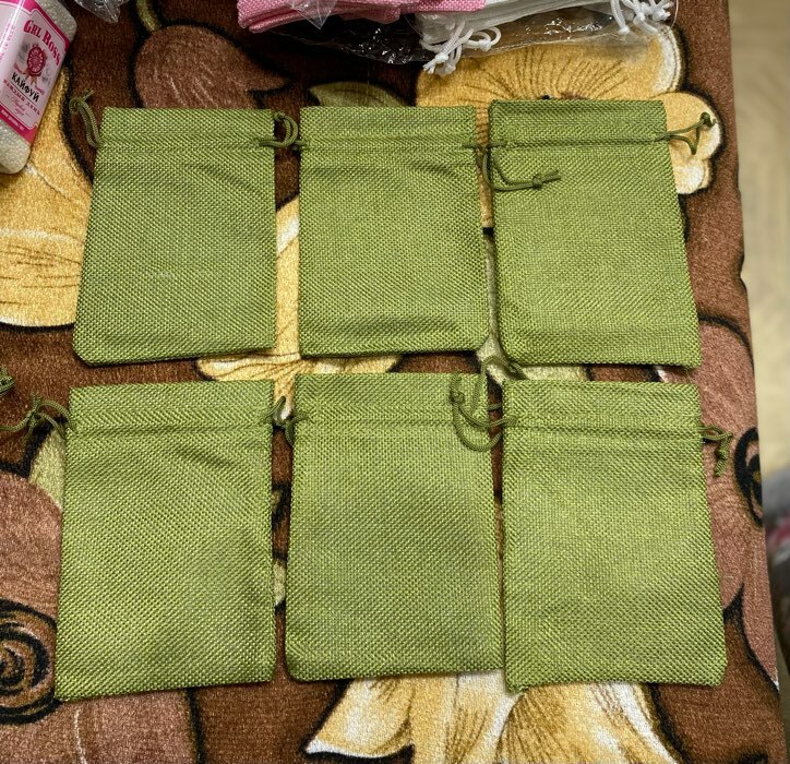 Фотография покупателя товара Холщовый мешочек для украшений, подарков и трав, текстиль «Эко», зелёный, 10×14 см - Фото 15