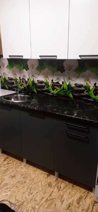 Фотография покупателя товара Кухонный фартук ПВХ Орхидея белая 3000х600х1,5 - Фото 1