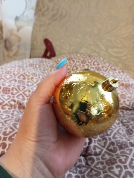 Фотография покупателя товара Ёлочные игрушки «Праздничные огоньки - кракелюр», шары новогодние, d=8 см, набор 16 шт., золото - Фото 4