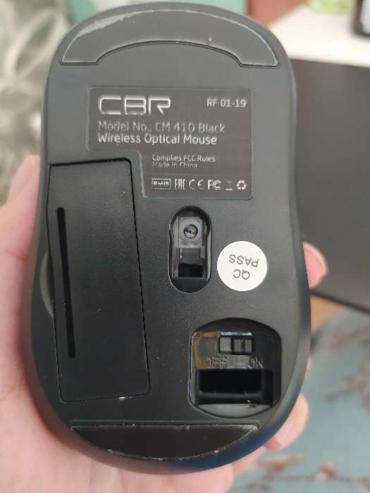 Фотография покупателя товара Мышь CBR CM 410, беспроводная, оптическая, 1000 dpi, 1xAA, USB, чёрная - Фото 1