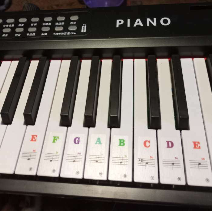 Фотография покупателя товара Цветные наклейки на клавиши пианино, один комплект, 3 листа - Фото 1