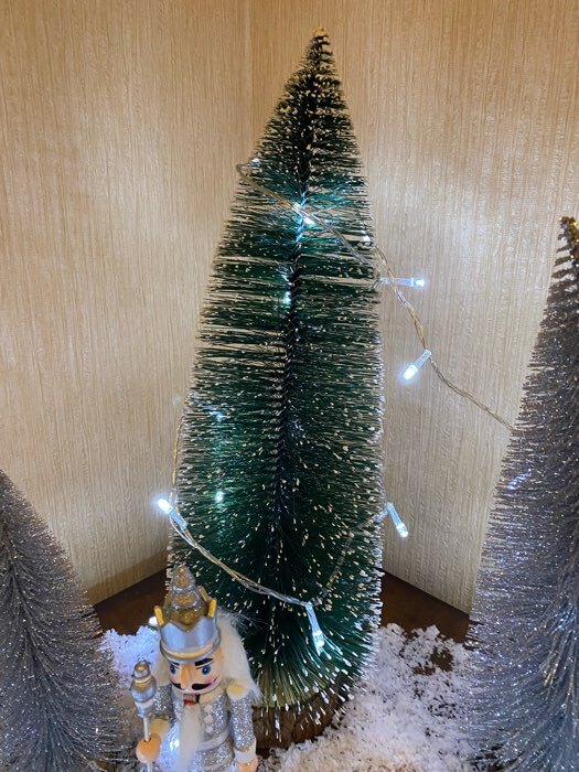 Фотография покупателя товара Новогодний декор «Ёлочка зелёная в снегу» 8 × 8 × 40 см - Фото 2
