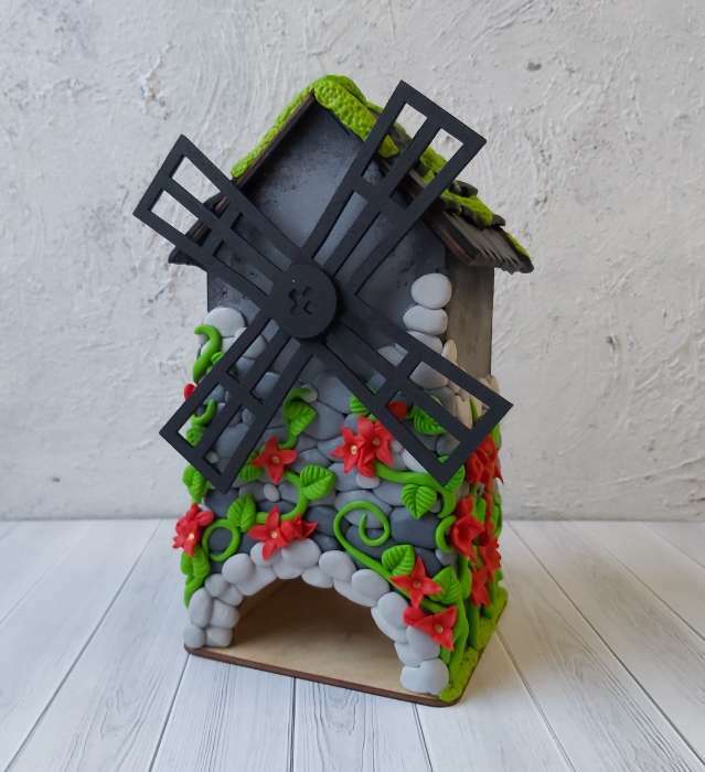 Фотография покупателя товара Чайный домик «Мельница», 11×21 см, заготовка для творчества - Фото 2